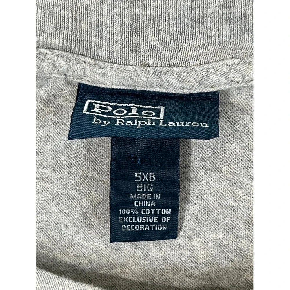 Polo Ralph Lauren T-Shirt Men's 5XB Big Heather Gray Pocket Cotton Short Sleeve